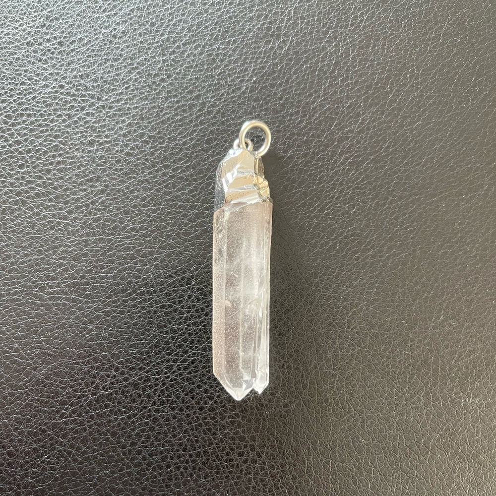 Clear Quartz Dual Tip Pendant Crystal Gemstone